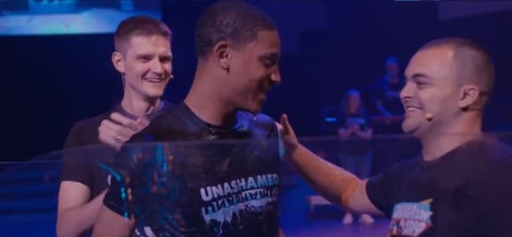 A person being baptized
